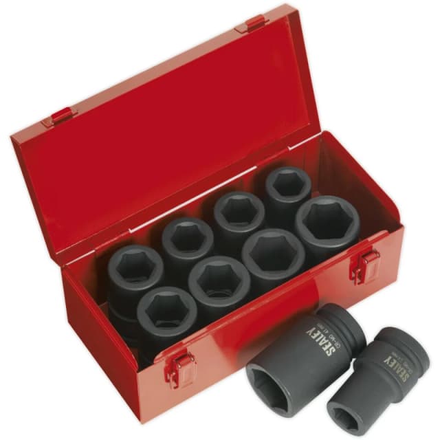 Loops 10 Piece PREMIUM Impact Socket Set - 1" Sq Drive - Deep Sockets - High Torque Multi