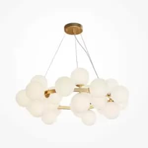 Maytoni Maytoni Dallas Modern 25 Light Globe Pendant Ceiling Light Gold, Matte White Shade, G9