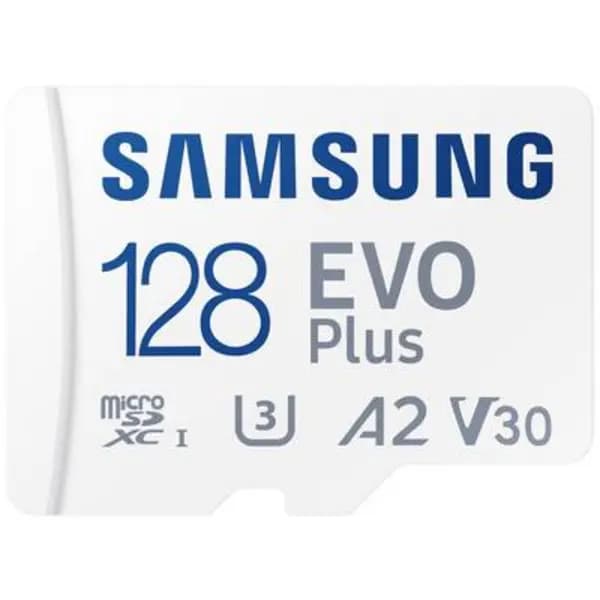Samsung EVO Plus microSD card Retail 128GB UHS-I, v30 Video Speed Class, A2 Application Performance Class incl. SD adapter MB-MC128SA/EU