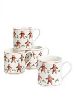 Gisela Graham Gingerbread Men Mugs Set Of 4