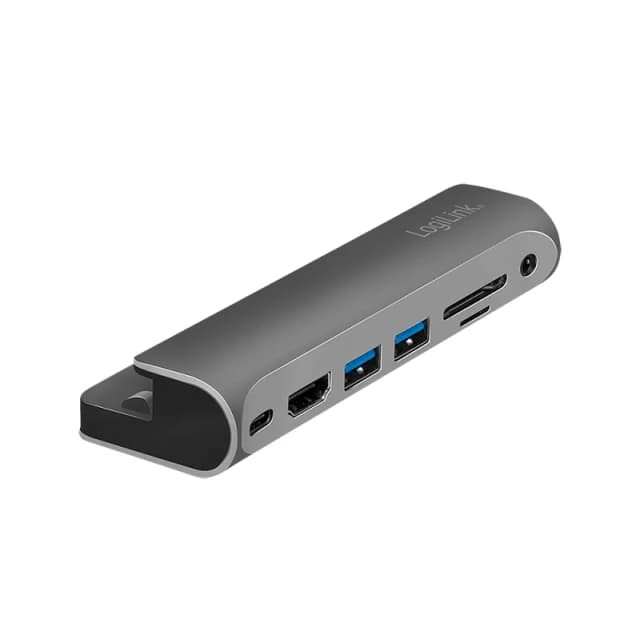 LogiLink UA0385 laptop dock/port replicator USB Type-C Black. Silver