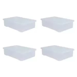Wham Clear 46L Underbed Crystal Box and Lid Set of 4