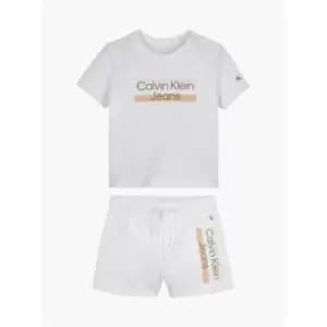 Calvin Klein Jeans Hero Logo T-Shirt Shorts Set - White