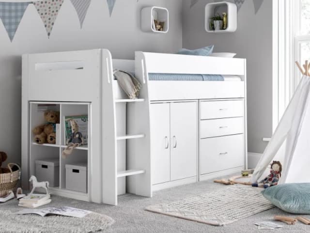 Bedmaster Lacy Storage Mid Sleeper Bed White