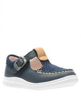 Clarks Toddler Girls Cloud Rosa Navy Shoe