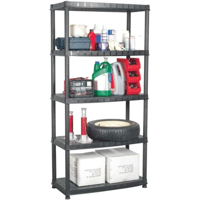 VIDAXL Storage Shelf 5-Tier Black 91.5x45.7x185cm Plastic Vidaxl 8720286084366
