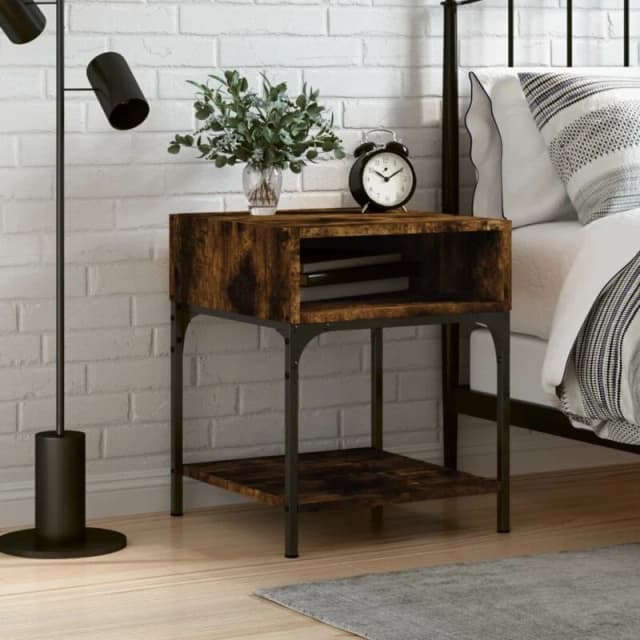 VIDAXL Bedside Table Smoked Oak 40x41x50cm Engineered Wood Vidaxl 8720845938369
