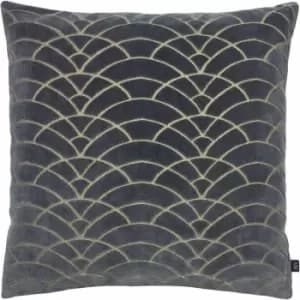 Ashley Wilde Dinaric Cut Velvet Cushion Cover, Ink, 50 x 50 Cm