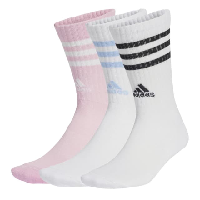 adidas 3-Stripes Cushioned Crew Socks 3 Pack Womens - Multi Multi 4 -8