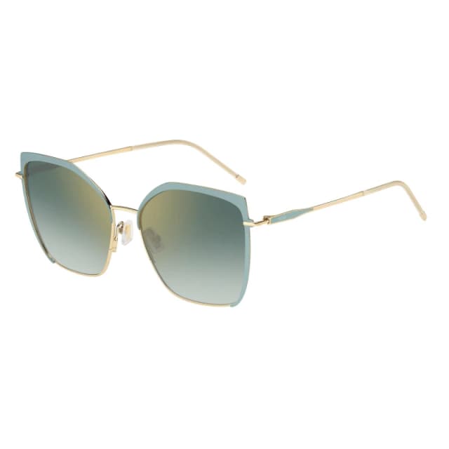 Boss Womens Rectangular Sunglasses Gold Green female 58 cm