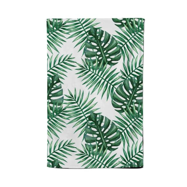 Warren Reed - Designer Watercolour Tropical Leaves Tea Towel in Green Green Unisex