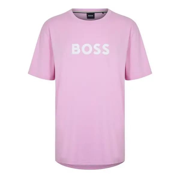 Boss Logo Print T-Shirt - Pink L