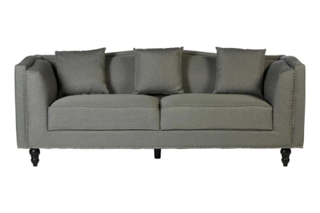Premier Housewares Feya Three Seater Grey Fabric Sofa Grey unisex