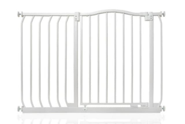 Safetots Curved Top Safety Gate, 98Cm - 107Cm, Matt White, Pressure Fit Stair Gate