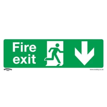 Safety Sign - Fire Exit (Down) - Self-Adhesive Vinyl
