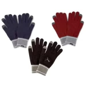 Puma Knit Gloves (Pair) Peacoat/Gray Heather Large/XLarge