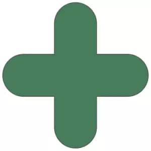 PVC floor markings, cross shape, pack of 50, green