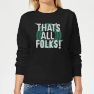 Looney Tunes That's All Folks Womens Sweatshirt - Black