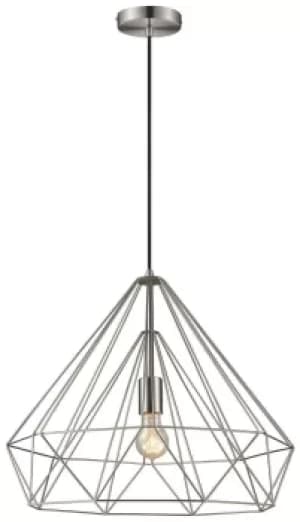 Spring Wire Large Ceiling Pendant Satin Nickel, E27