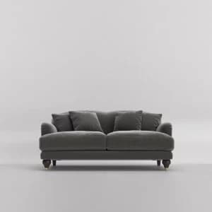 Swoon Holton Velvet 2 Seater Sofa - 2 Seater - Granite