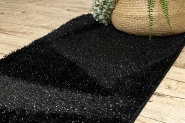 RugsX Bathroom Rug Synergy, Glamour, Non-Slip, Soft - Lurex Black 50X80 Cm
