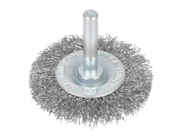 Blue SPOT TOOLS BlueSpot Tools 19221 Flat Steel Wire Wheel Brush 50mm x 6mm Arbor B/S19221 19221