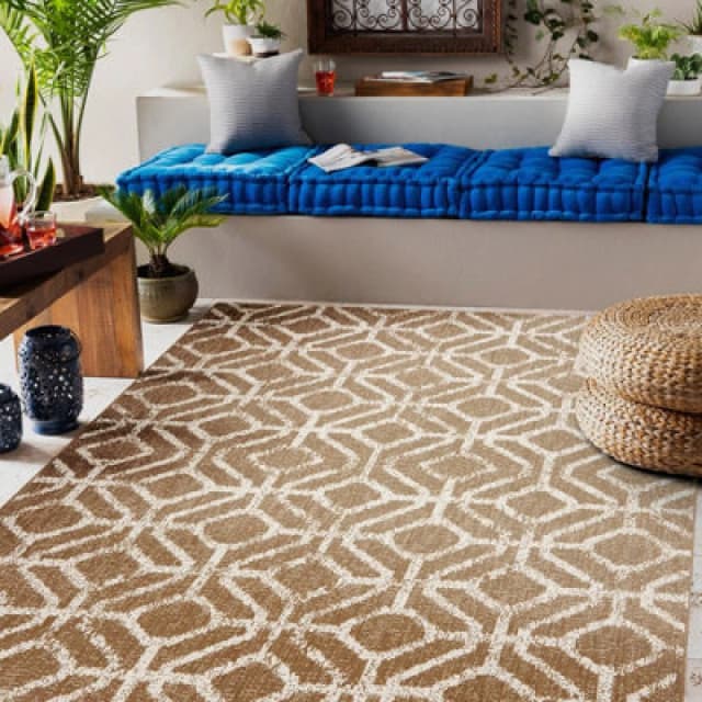 RugsX Carpet Flat 48957265 Geometric Rhombus Natural Beige String 80X150 Cm