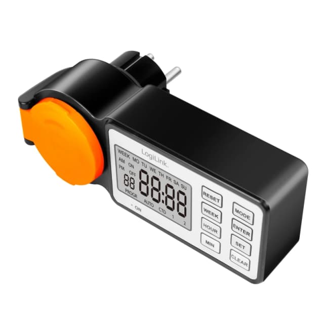 LogiLink ET0016 electrical timer Black. Orange Daily/Weekly timer