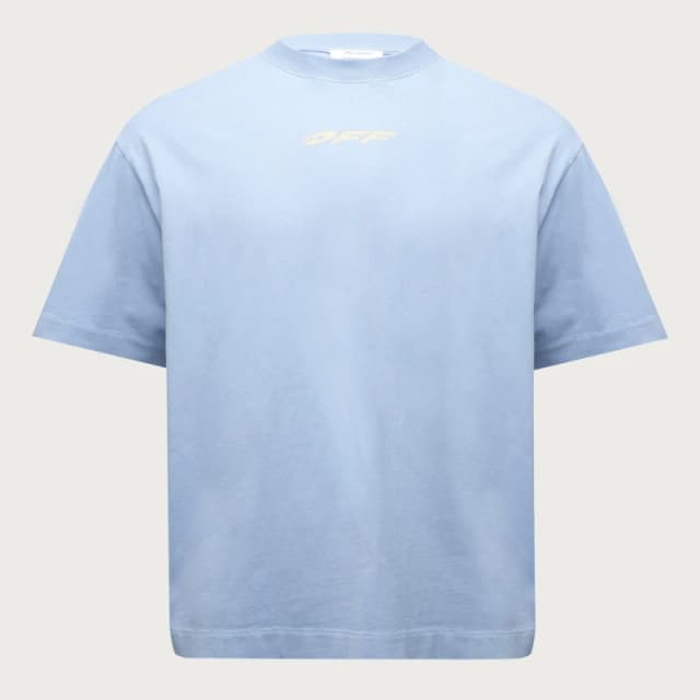 Off White Mens Vinyl Short Sleeve T-Shirt Light Blue male 2X Small