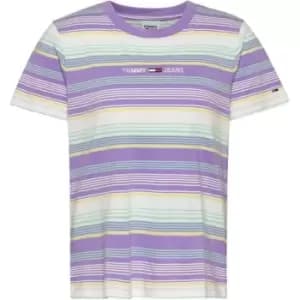 Tommy Jeans Linear Stripe T Shirt - Purple