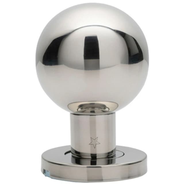 Loops PAIR Ball Mortice Door Knob 55mm Diameter Bright Stainless Steel Rose Metallics unisex