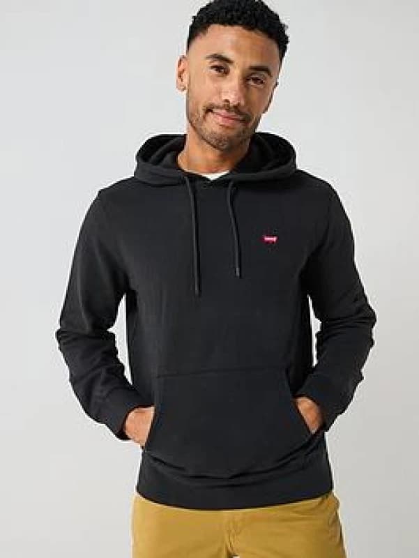 Levis Mens Authentic Pull Over Hoodie Black male XL