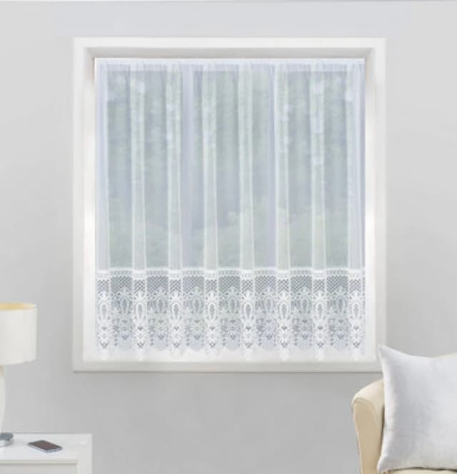 Tyrone Textiles Brazil Base Lace Net Cut Panel Curtain Voiles / Nets / Lining 500x101cm White 76289501005