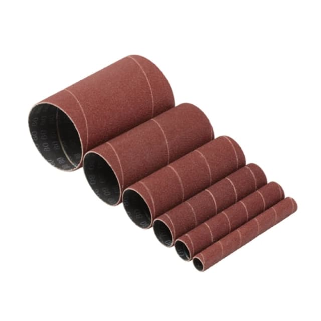 Draper Assorted Aluminium Oxide Sanding Sleeves, 115mm, 80 Grit (Pack of 6) 8407