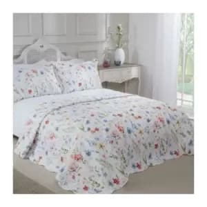 Spring Meadow Bedspread Multi Plus Pillow Shams Set Quilted Patchwork Double - Multi
