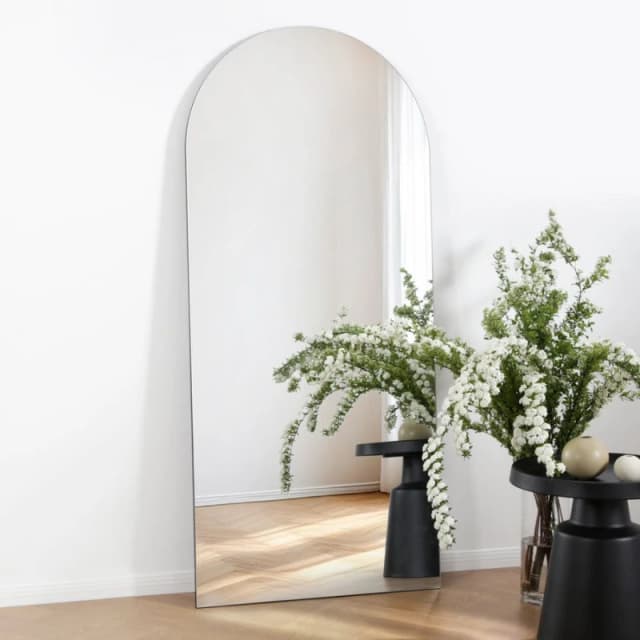 Home Garden Direct Albano Large Frameless Arched Full Length Mirror 179x80cm in Clear Size: 179x80cm Clear Unisex 179x80 cm