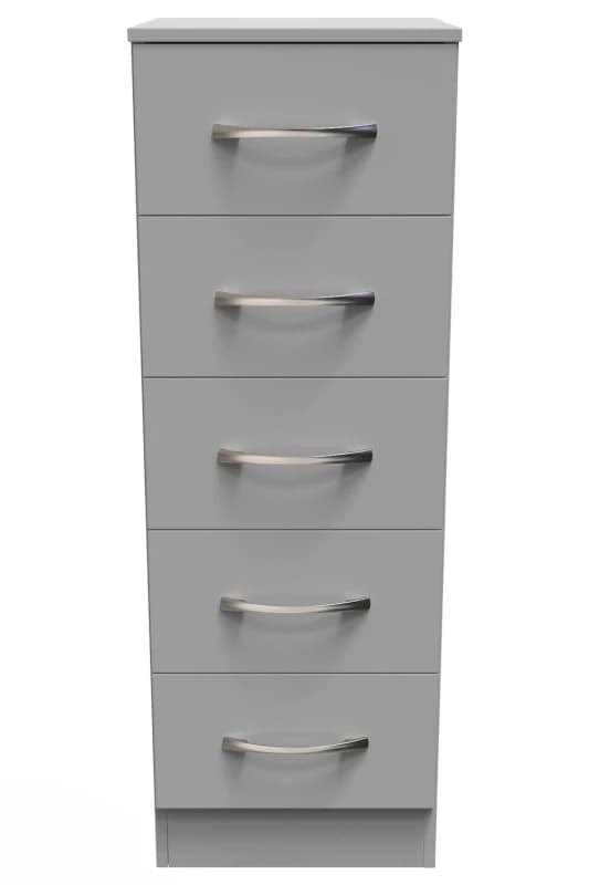 Heddon 5 Drawer Tallboy In Dusk Grey (Ready Assembled)