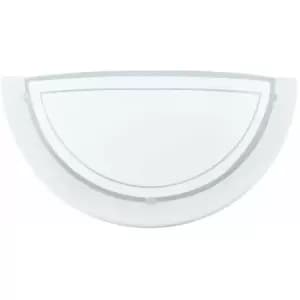 Loops - Wall Light Colour White Shade White Clear Glass Painted Bulb E27 1x60W