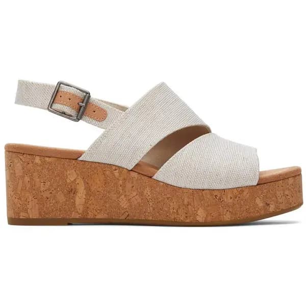 Toms Womens Claudine Vegan Slingback Wedge Sandals - UK 8 Beige female PS4149NTC8