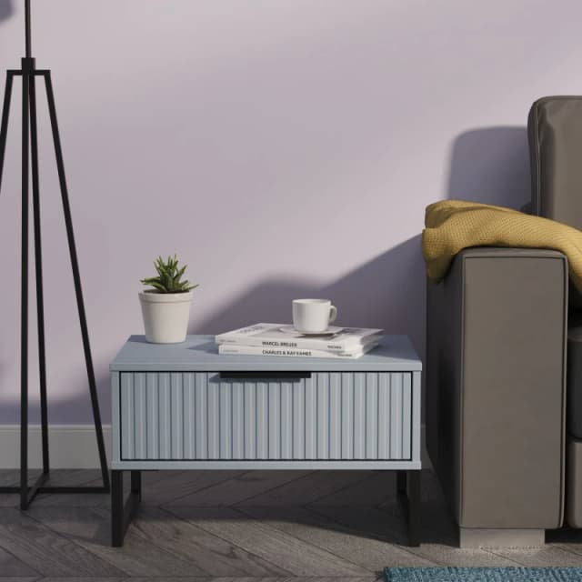 Ready Assembled 2 U Menai 1 Drawer Wide Side Table (Ready Assembled) in Light Blue Light Blue Unisex