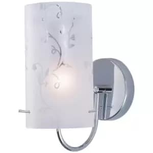 Italux Rico - Modern Wall Lamp Chrome 1 Light with Fabric Shade, E27
