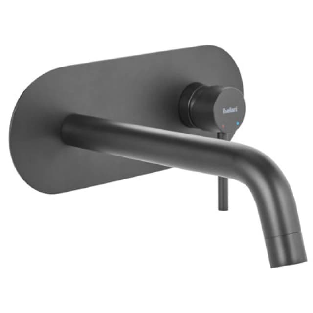 Beliani Wall Mounted Basin Mixer Tap Guaiba Brass Black