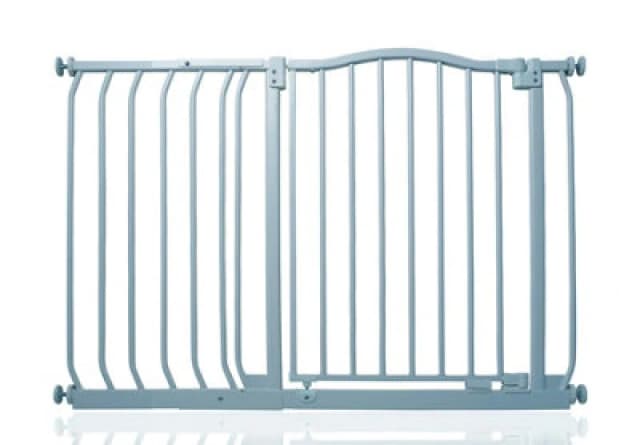 Safetots Curved Top Safety Gate, 107Cm - 116Cm, Matt Grey, Pressure Fit Stair Gate