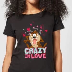 Looney Tunes Crazy In Love Taz Womens T-Shirt - Black