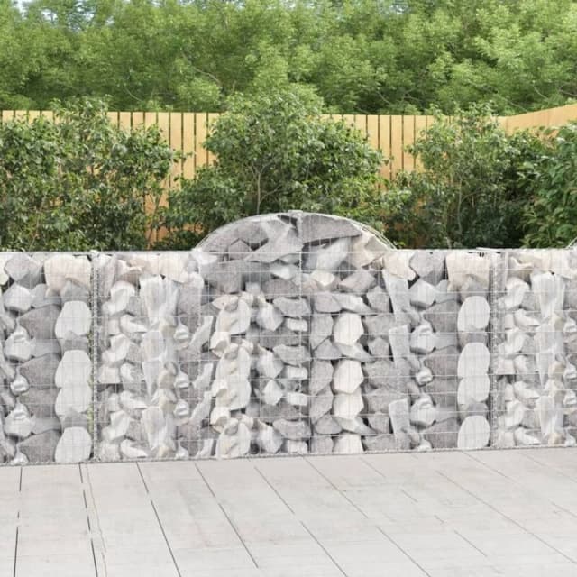 VIDAXL Arched Gabion Baskets 4 pcs 200x30x100/120cm Galvanised Iron vidaXL 8720845566951