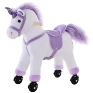 Homcom Ride On Rocking Unicorn with Noises, White