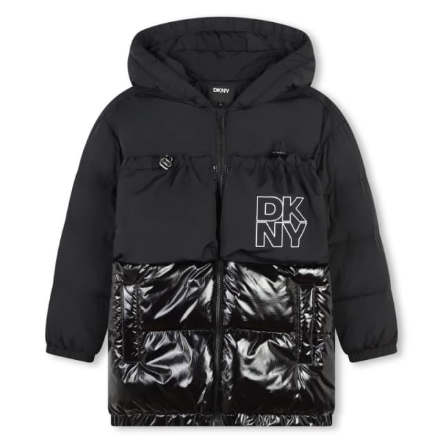 DKNY Logo Puffer Jacket Juniors - Black 6 - 7 Years