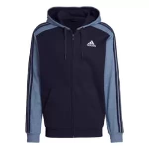 adidas Essentials M lange French Terry Full-Zip Hoodie Me - Legend Ink / Legend Ink Metall