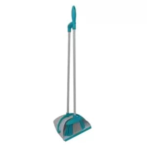 Charles Bentley Brights Long Handled Dustpan & Brush Set - Blue