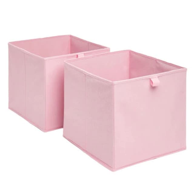 OHS OHS Pack of 2 Plain Folding Cube Storage Boxes in Light Pink Light Pink One Size Unisex 5027434143184